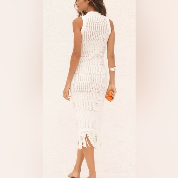 NWOT Anthropologie The Sierra Sleeveless Fringe Midi Dress Size L - Picture 2 of 11